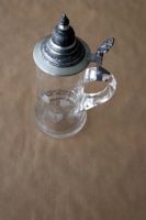 Glas  Bierkrug mit Zinndeckel
