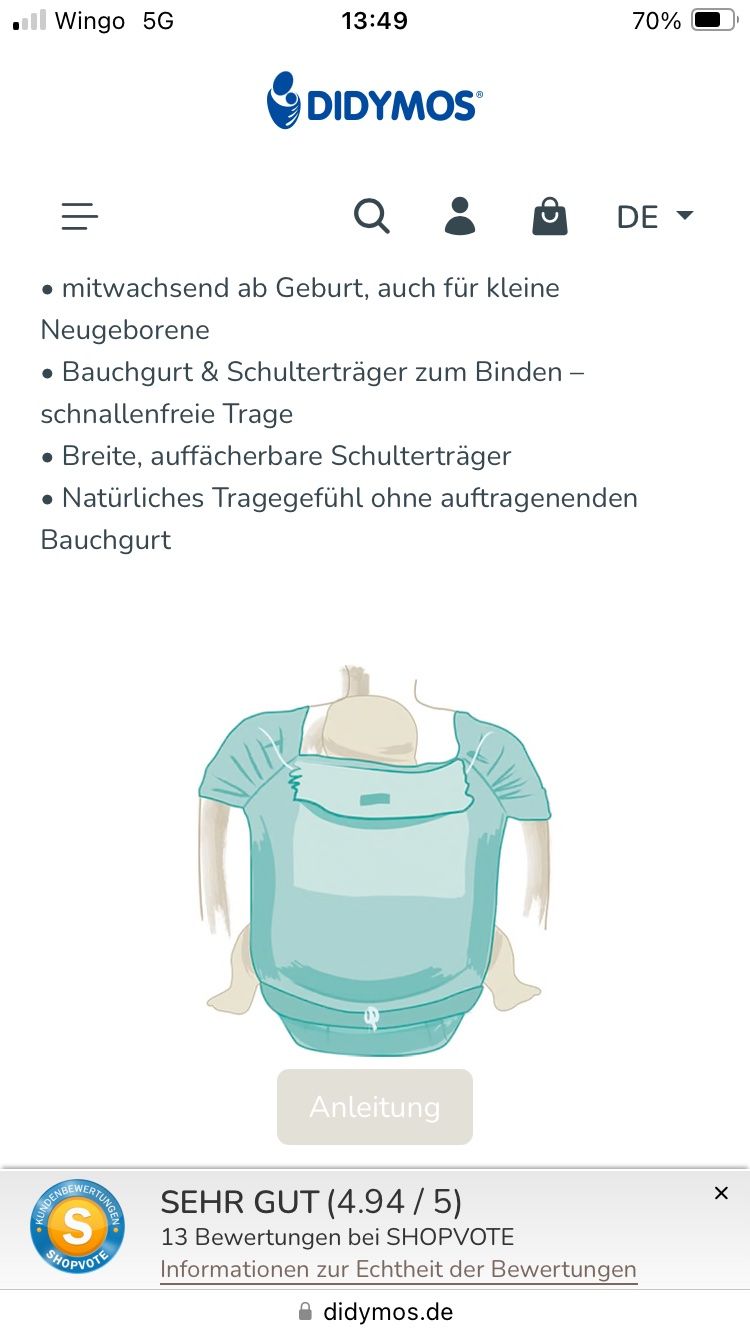 Didymos Bauch- & Rückentragen: Babytrage DidyTai von Didymos – Gebraucht aus Chur von steffeli04 2