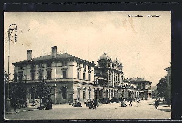Cartoline postali: AK Winterthur, Bahnhof, 1910 – Usato da Berlin venduto da bartko-reher