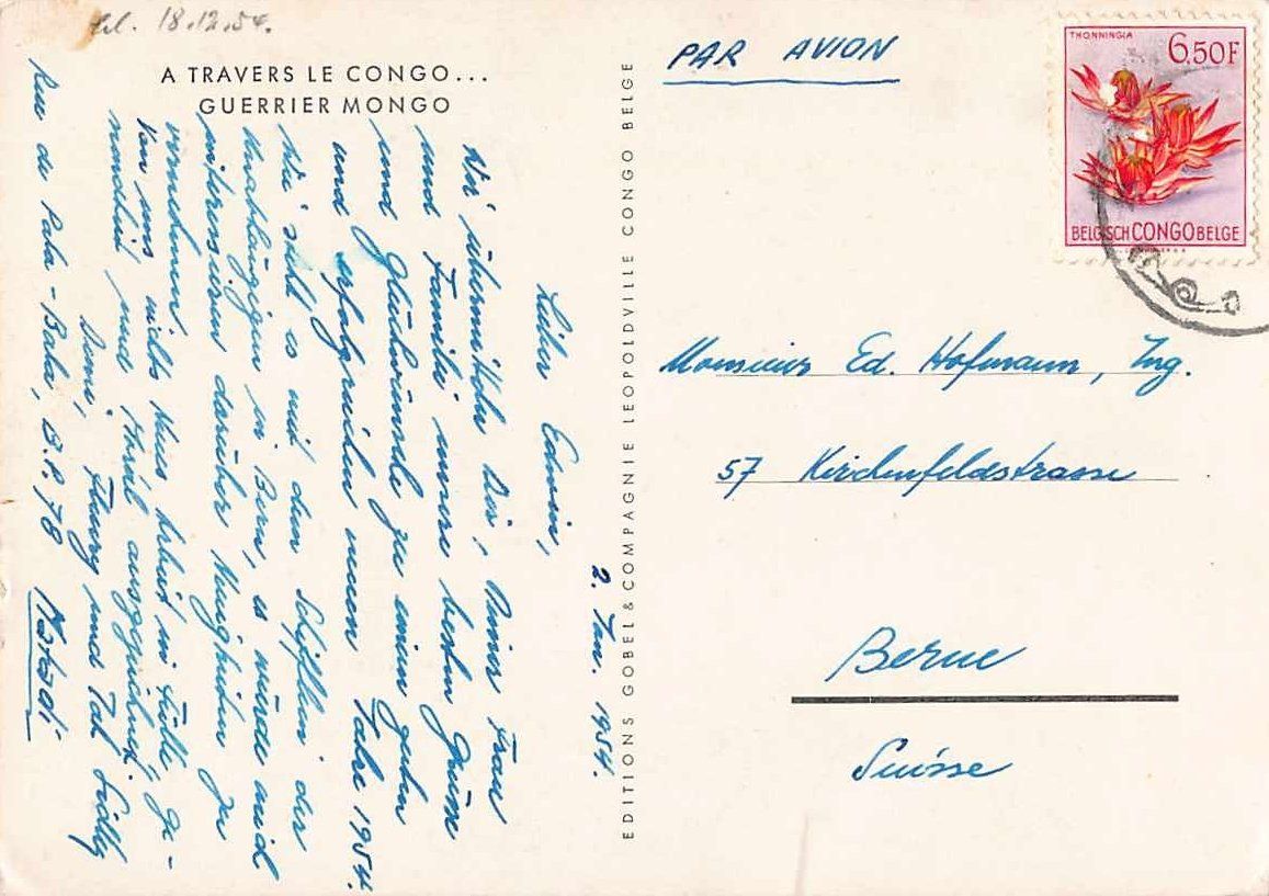 Cartoline postali: MONGO in CONGO GUERRIER - koloniale Ansichtskarte – Usato da Lufingen venduto da TopAnsichtskarten 1