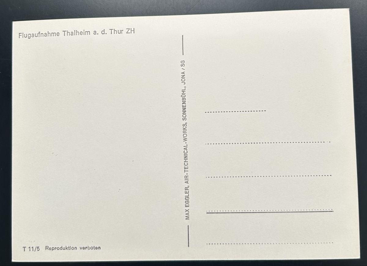 Cartoline postali: Flugaufnahme Thalheim a. d. Thur – Usato da Horw venduto da Tellbub 1