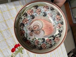 Handgetöpferte Keramikschale 30cm, Hans Schwendener