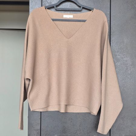 🐸 H&M PULLOVER S FLEDERMAUSÄRMEL BEIGE