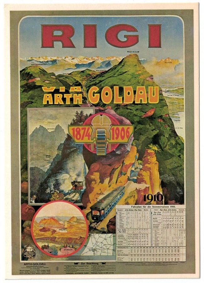 Cartoline postali: Plakat Arth-Rigi-Bahn 1906 + 1910 – Usato da Frauenfeld venduto da POML