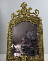 Prunkvoller antiker Tischspiegel im Barockstil, Gold farbend
