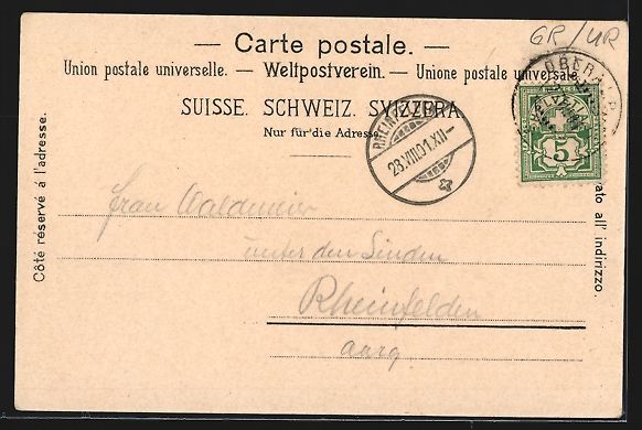 Cartoline postali: Tujetsch, Oberalppass, Oberalpstrasse, H – Usato da Berlin venduto da bartko-reher 1