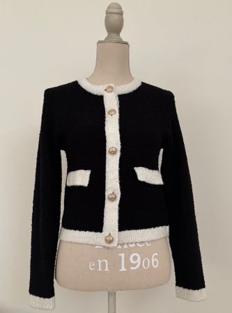 🤍 Strick-Blazer von „H&M“, schwarz/weiss, Gr. S/36 🤍