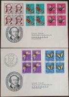 J153-J157 FDC Viererbl. mit Doppelprägung 153DP, Kat. 220.-