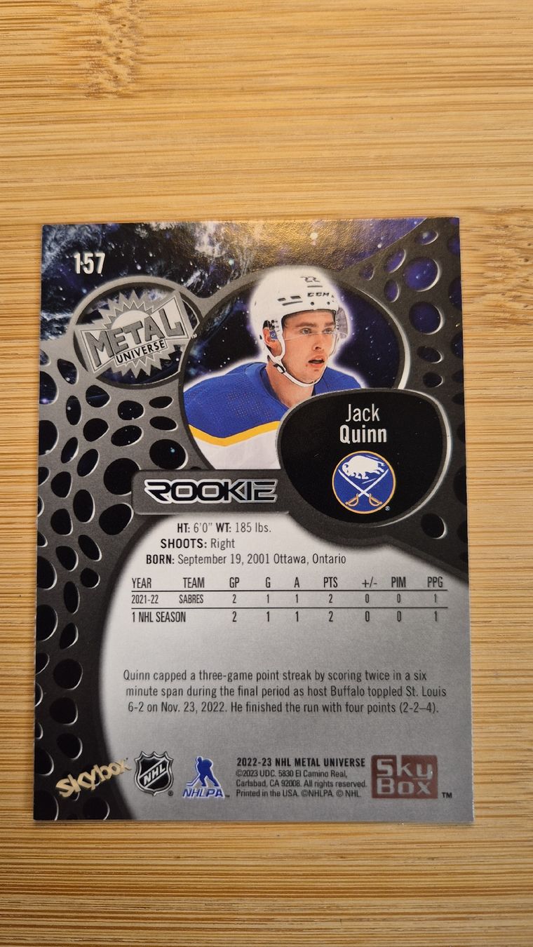 NHL Carte collezionabili: NHL Buffalo Sabres Jack Quinn – Usato da Bellach venduto da paedu-1980 1