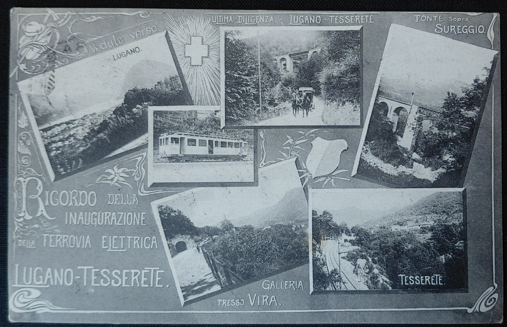 Cartes postales: 6 Ansichtskarten elektr. Eisenbahn Lugano Tesserete, 1909 – D'occasion à Trogen par Limboo 1