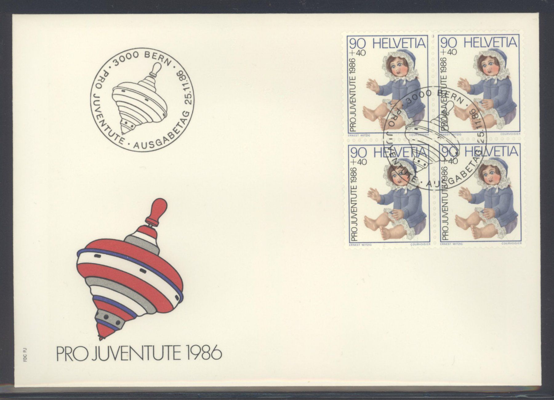 Tutti i francobolli: 1986, FDC, Pro Juventute, Viererblöcke – Usato da Willisau venduto da Vollstempel 1