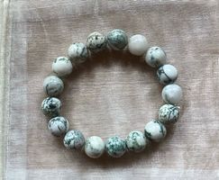 Edelstein Armband - Moosachat (Steinkugel ø 12mm)