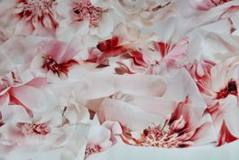 Stoff Kleiderstoff Blumen hellrosa