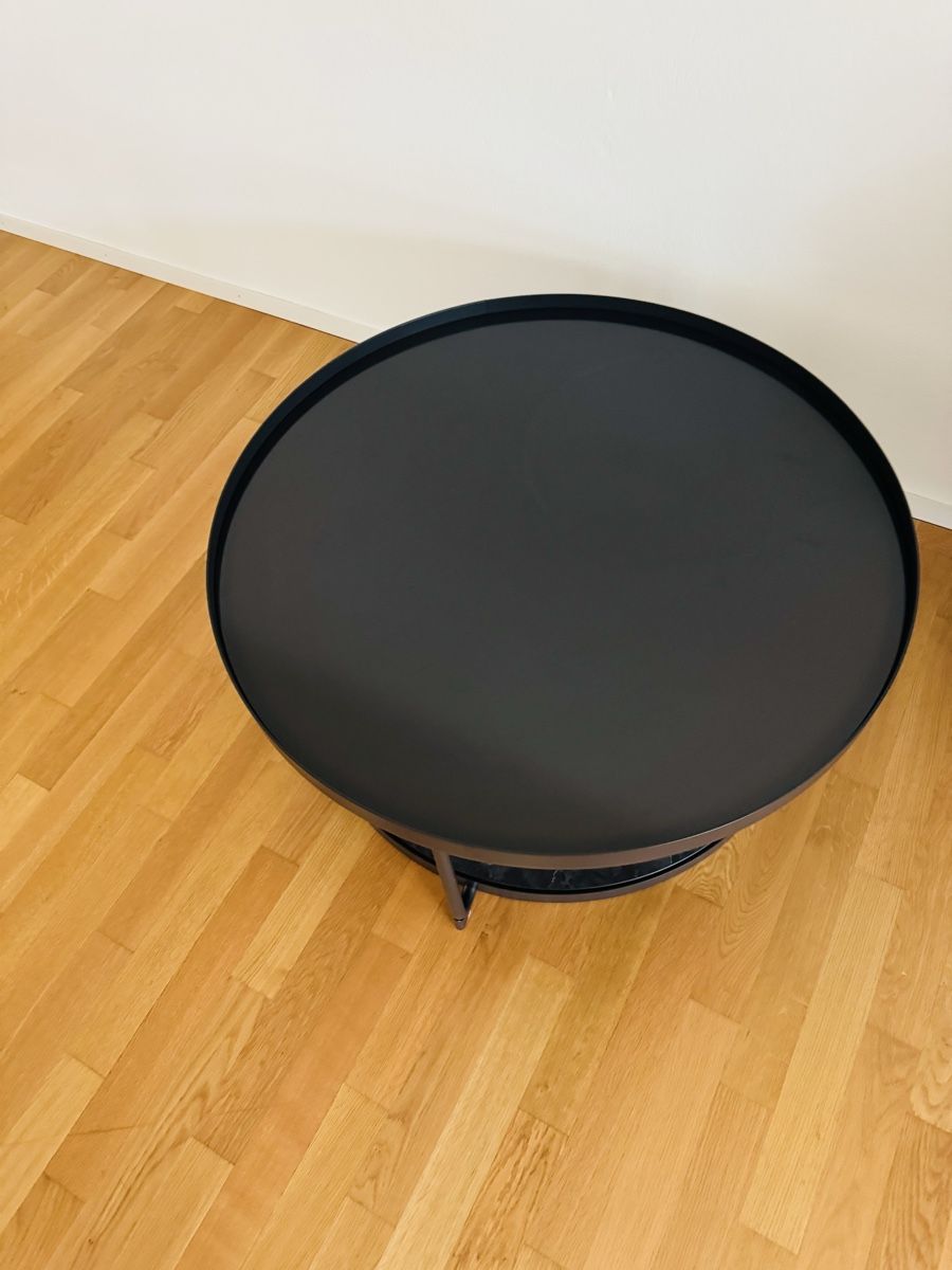 Ikea Tables: Round coffee table black marble effect top metal frame 88cm – Neuf (Voir description) à Basel par rak_z6kc 2