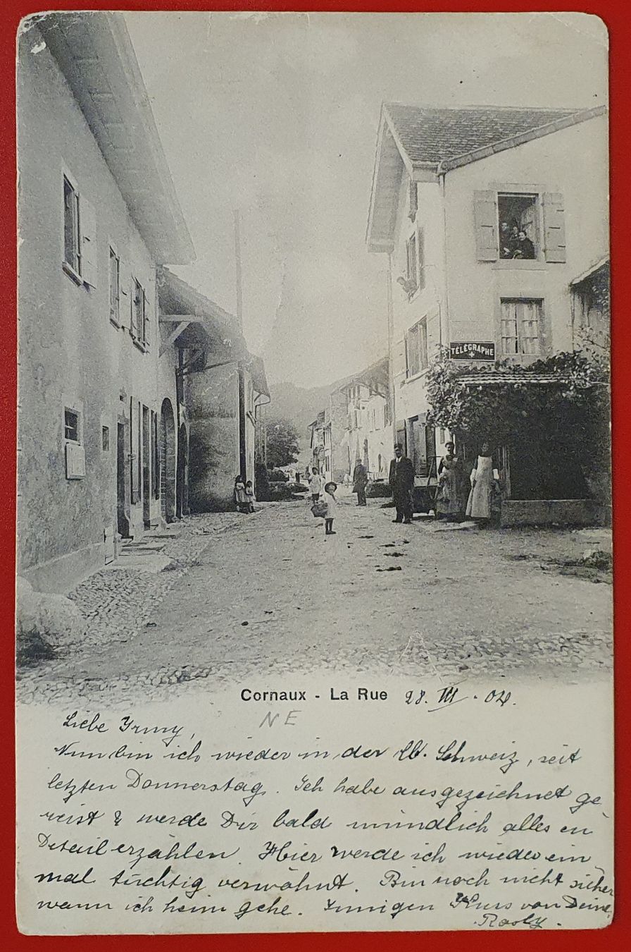 Ansichtskarten: Cornaux 1904 - La Rue – Gebraucht aus Kreuzlingen von Rschweiz1