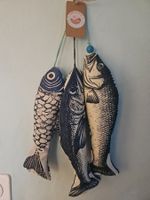3 poissons tissu et lavande à suspendre