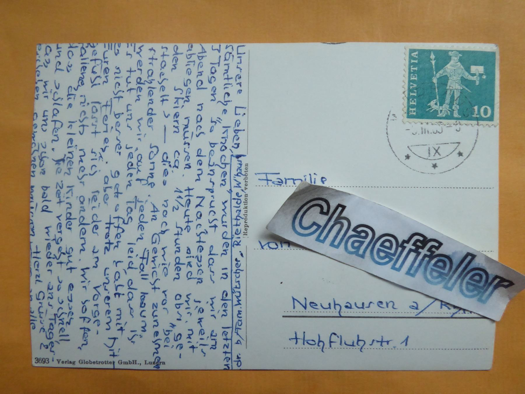 Cartoline postali: 1963 Blick von Wildhaus gegen Churfirsten – Usato da Zürich venduto da Chaeffeler 1