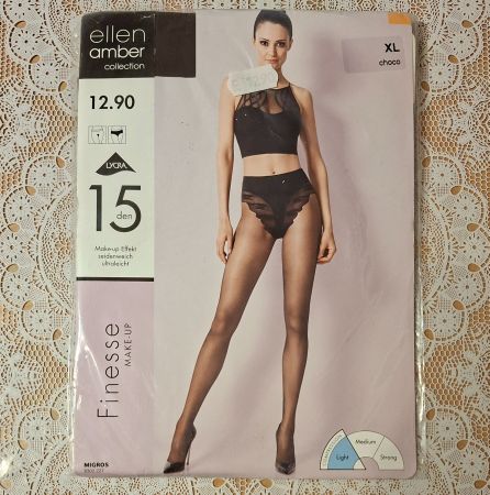 Ellen Amber Finesse Make Up 15den Strumpfhose Gr.XL Choco