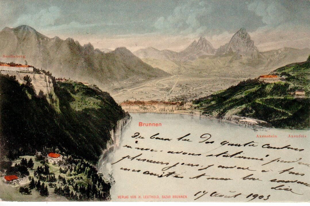 Cartoline postali: Brunnen 1903 – Usato da Wolhusen venduto da Curver9