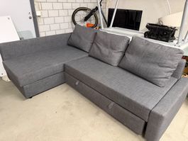 Ecksofa grau mit Schlaffunktion und Bettkasten gebraucht
