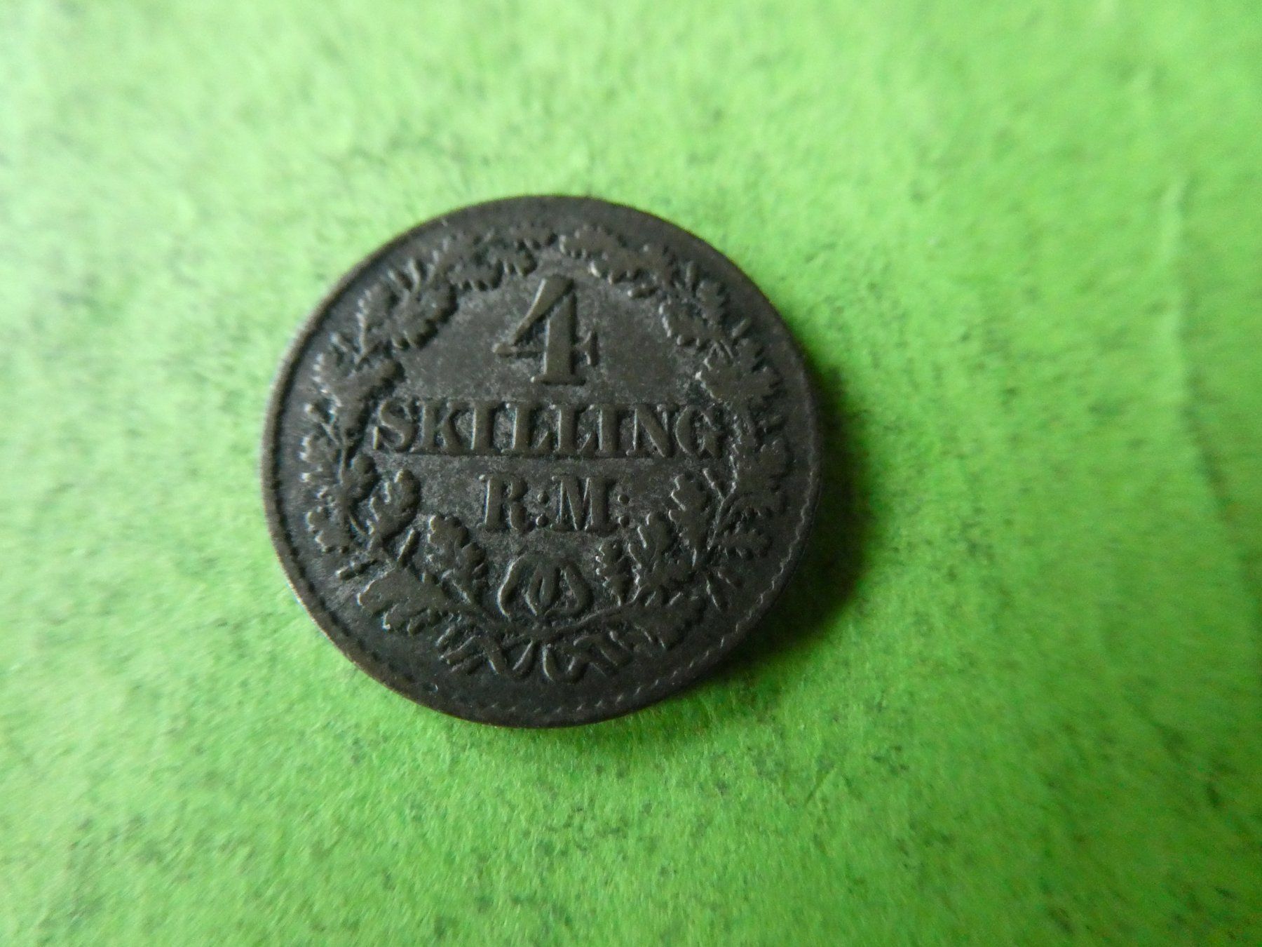 Alle Münzen: Dänemark 1856, 4 Skilling  - Silber – Gebraucht aus Hinterforst von Rohusri 1