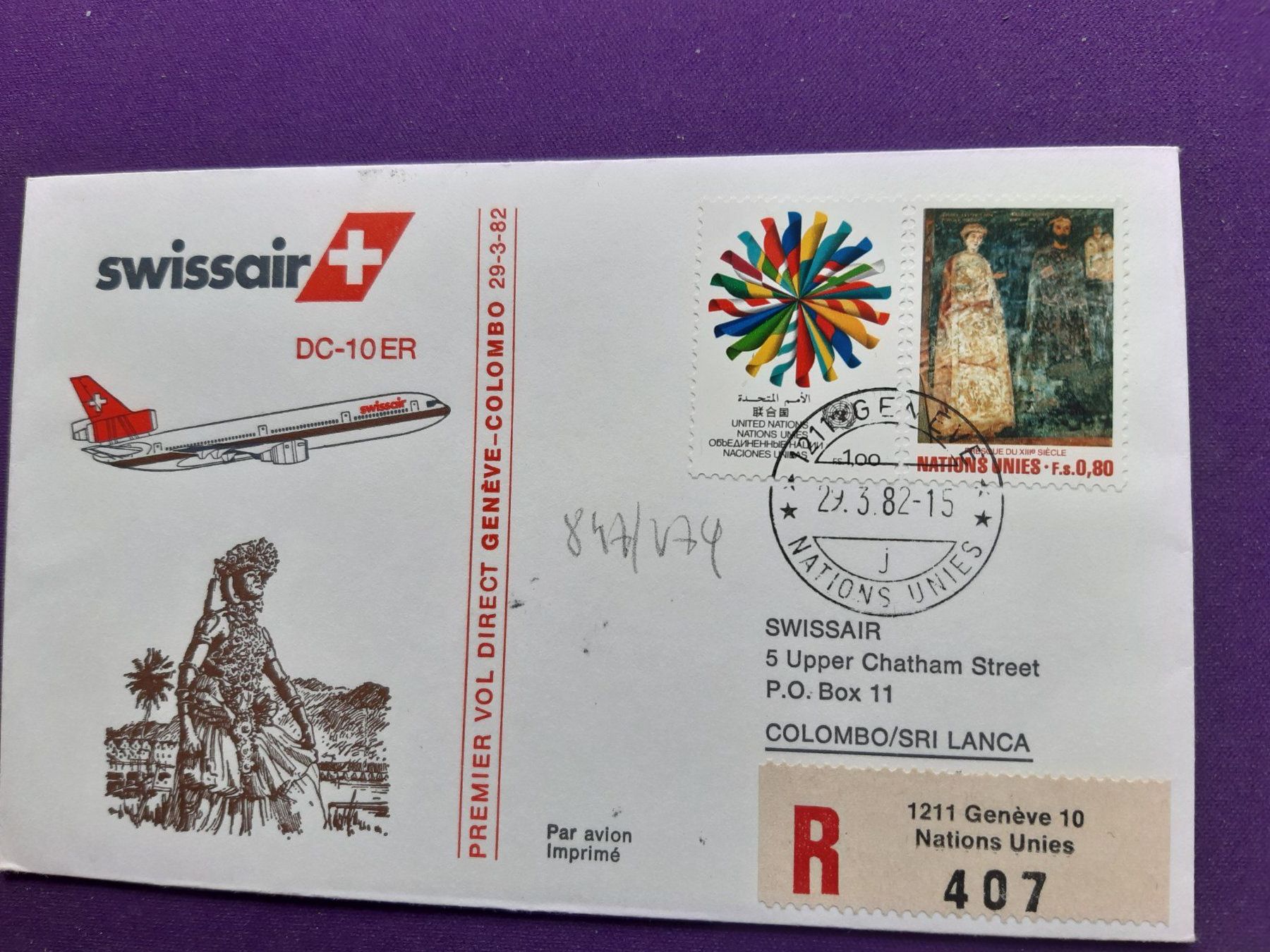 Alle Briefmarken: Flugbriefe 9 Stück, Nations unies, eingeschrieben – Neu (gemäss Beschreibung) aus Wangs von weisstannen01 5