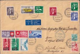 1939, EUROPAFLUG WEST bis Brüssel mit toller Buntfrankatur!