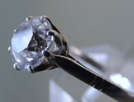 Weißer Saphir Silber 800 Fingerring Gr. 63