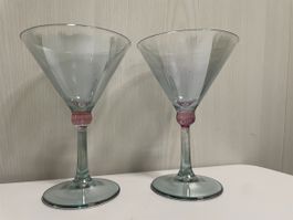 2 Italienische Vintage Martini-Gläser – Art Glass, Italy