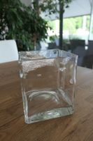 Vase Glas / Dekorationsglas / Glaskubus massiv 14x14x17cm