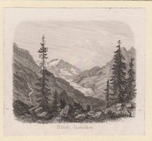Häufi Gletscher   :   altes kleines Bild (Stich ?)
