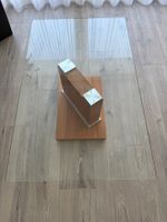 Salon-Tisch mit Glasplatte rollbar 120x75x43 cm
