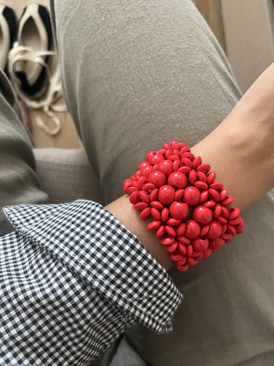 Bracciali & Braccialetti: Red beaded wood bracelet – Usato da Vezia venduto da chi_byp8