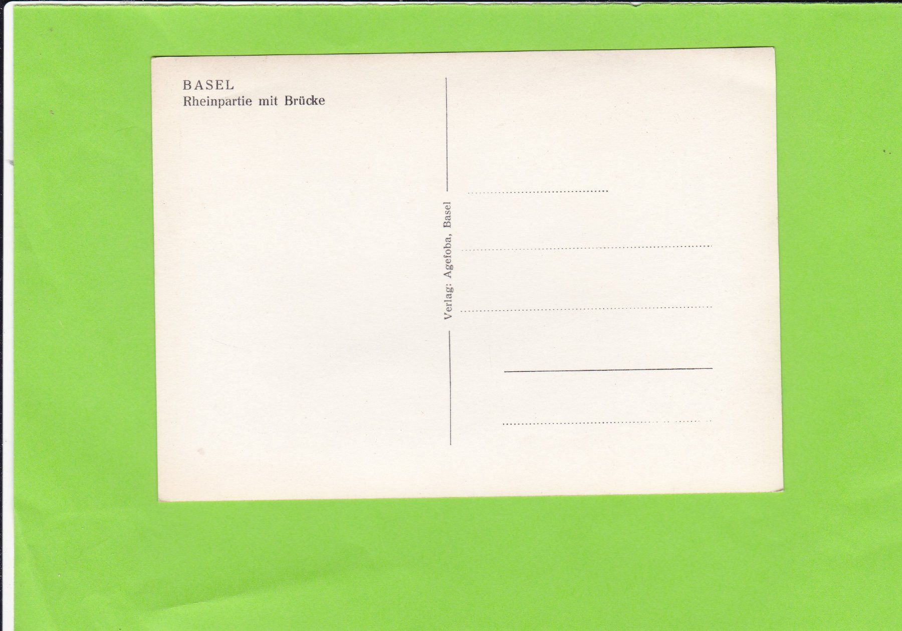 Cartoline postali: Basel-Rheinpartie mit Brücke – Usato da St. Peterzell venduto da neckertal 1