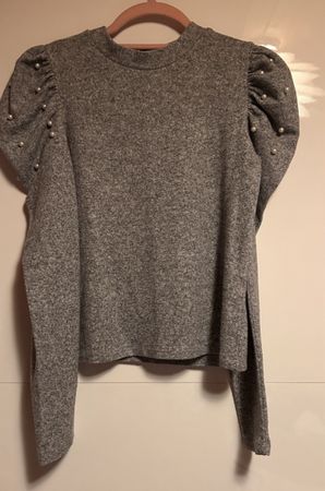 Pullover with pearls grey size S