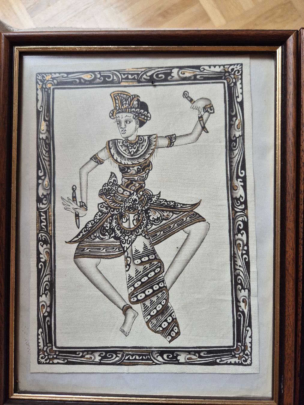 Gemälde: 3 Tableaux Bali Danse Traditionnelle  Doré – Gebraucht aus Farvagny-le-Grand von Grapeful88 3