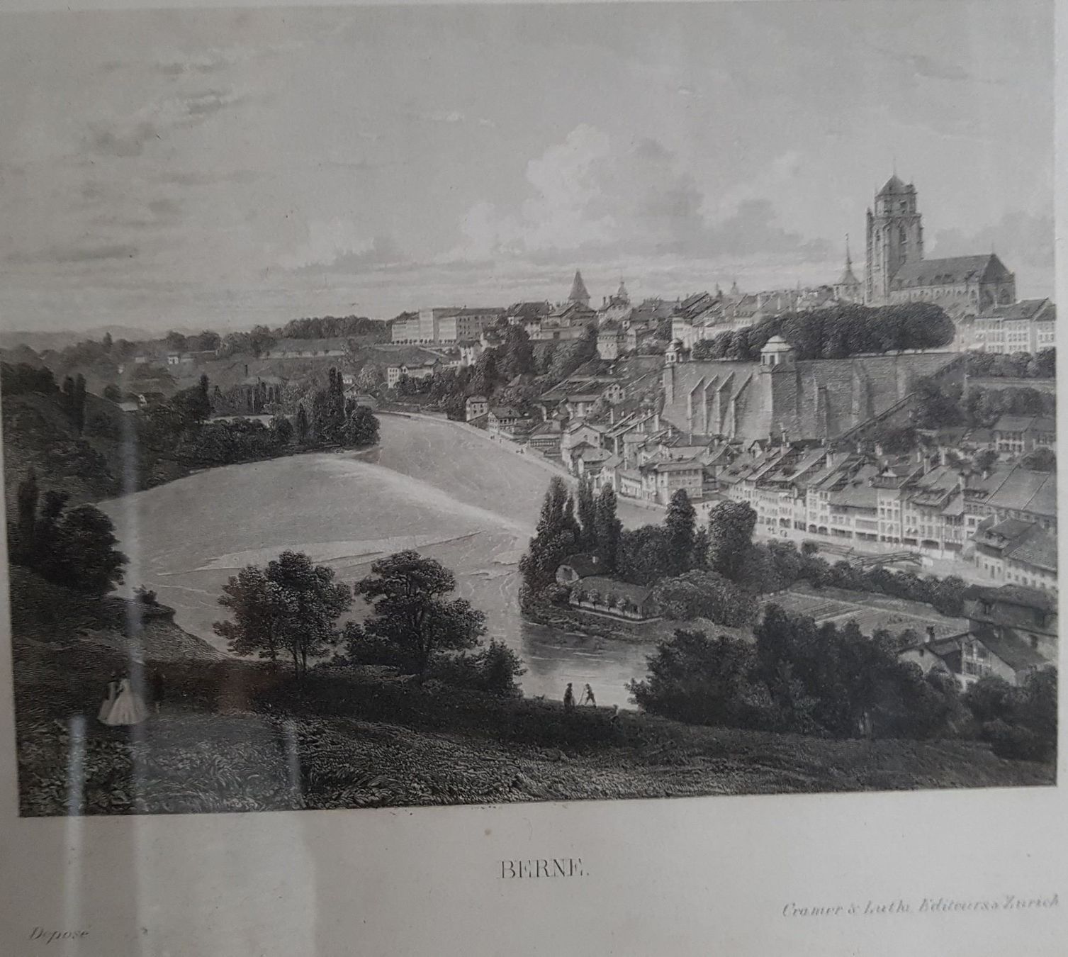 Dipinti: belle litho ancienne, vue de Berne – Usato da Lausanne venduto da leneko 1