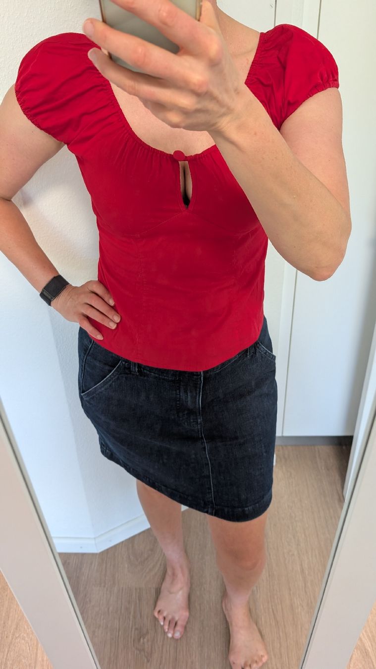 Top: Red cotton bustier  top – Usato da Ettingen venduto da hms_w27b 1