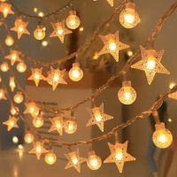 6m LED Lichterkette Sterne & Kugeln, Warmweiss, Deko