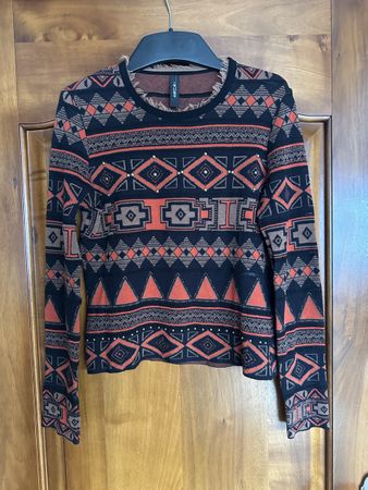 Marc Cain Pullover Gr. N3, Herbst-Look mit speziellem Muster