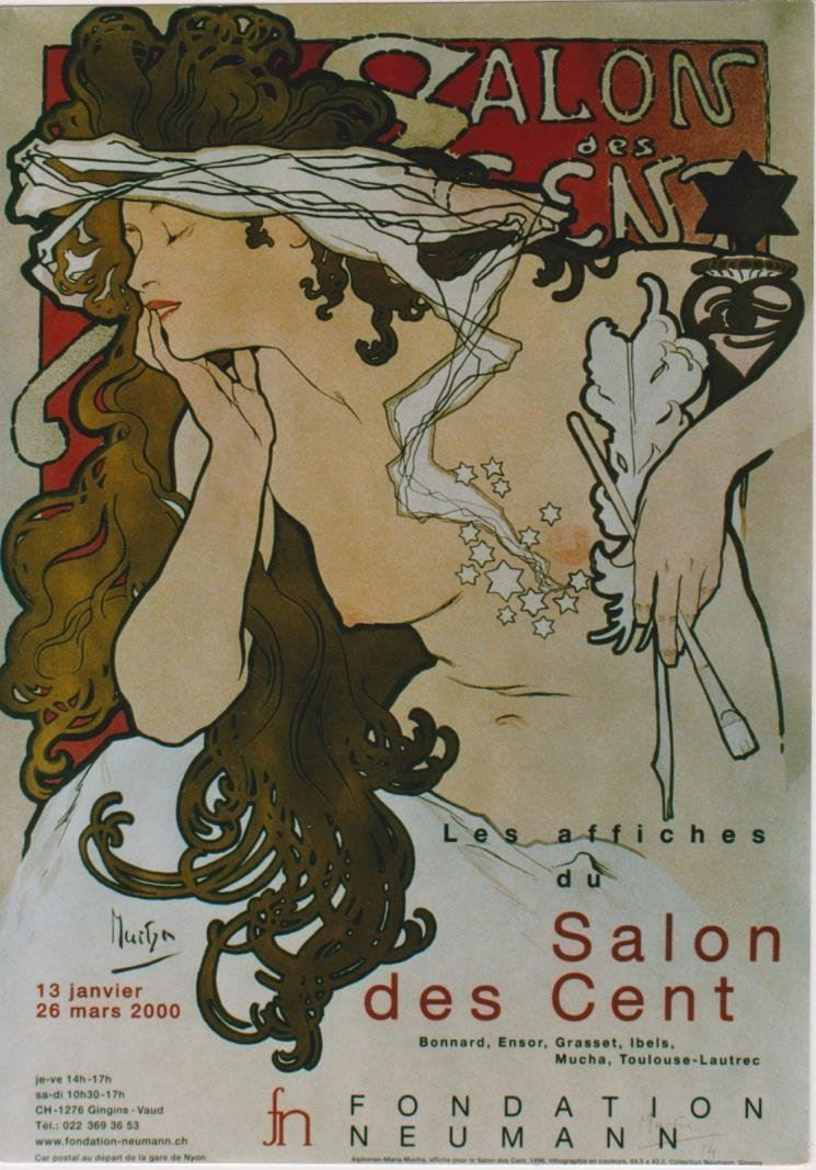 Poster & Bilder: SALON DES CENT MUCHA EXPO LAUSANNE 2000 Affiche originale – Gebraucht aus Blonay von postercollection