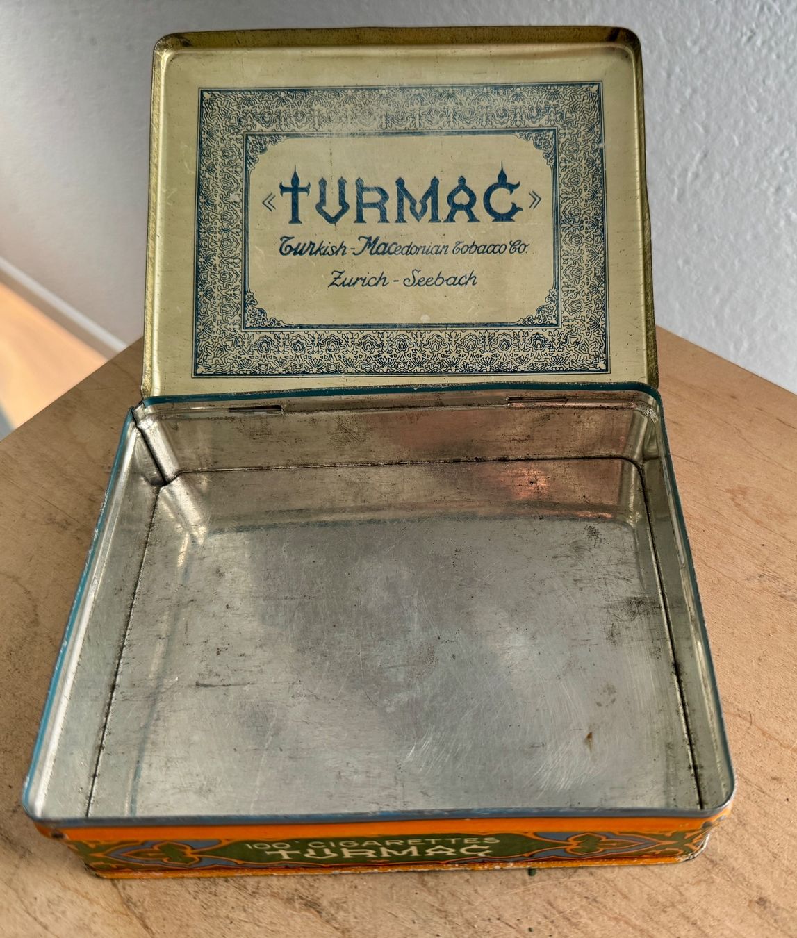 Dosen: Alte Blechdose TURMAC VERT - 14.5 cm - 100 Cigaretten – Gebraucht aus Rothrist von Luckywinner 2