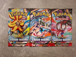 3x Chaos Rising Booster Pack aus (First Partner), ME04