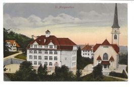 St. Margrethen (SG) Rheintal - Kirche und Schulhaus - 1919