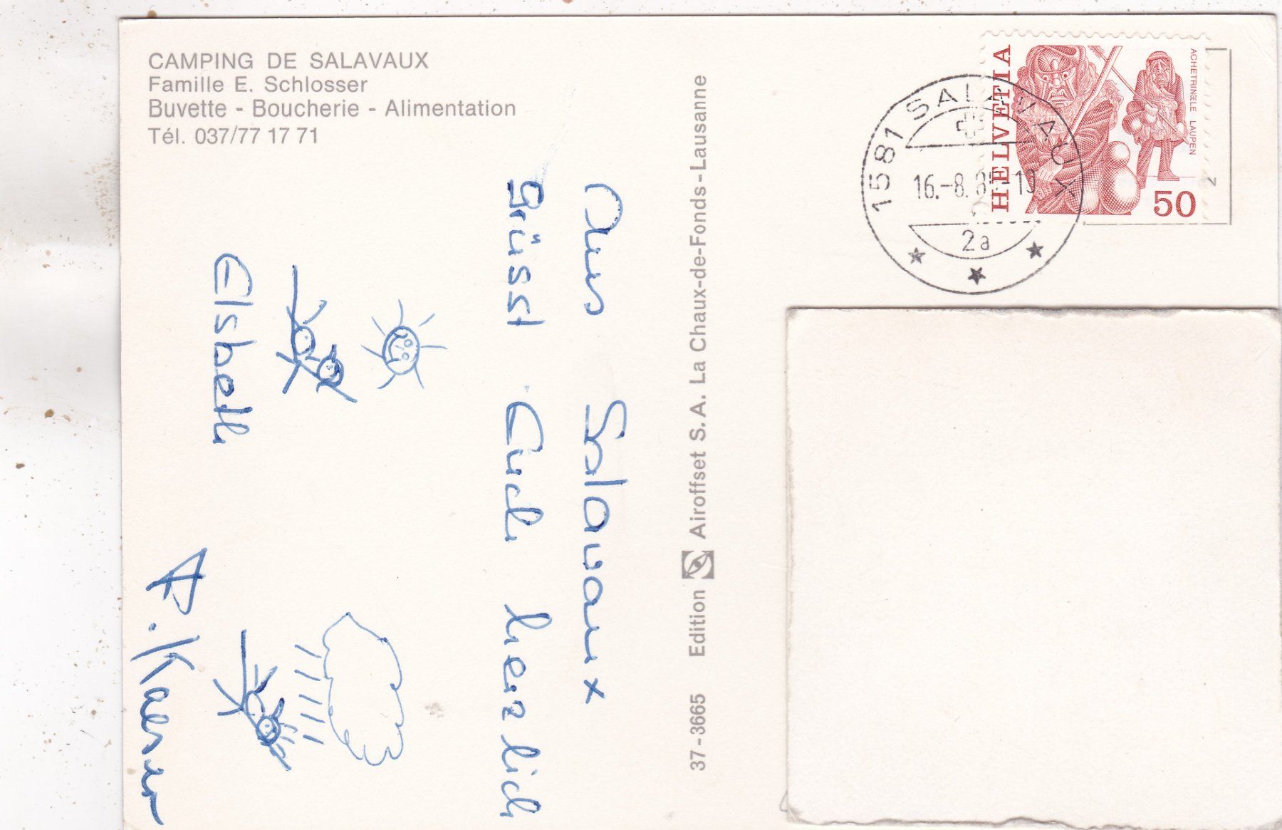 Cartoline postali: Camping de Salavaux 1985 – Usato da Herisau venduto da Lisegrat2008 1