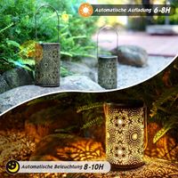 4x Solarlaternen Vintage Bronze IP65 Wasserdicht LED Außen