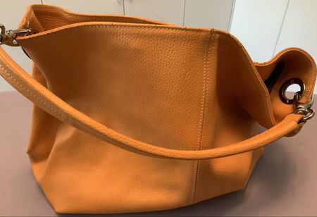 Ledertasche Schultertasche orange gross  Vintage