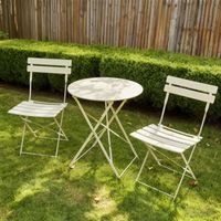 Balkonmöbel Set 3-teilig Klappbar Bistrotisch 2 Stühle