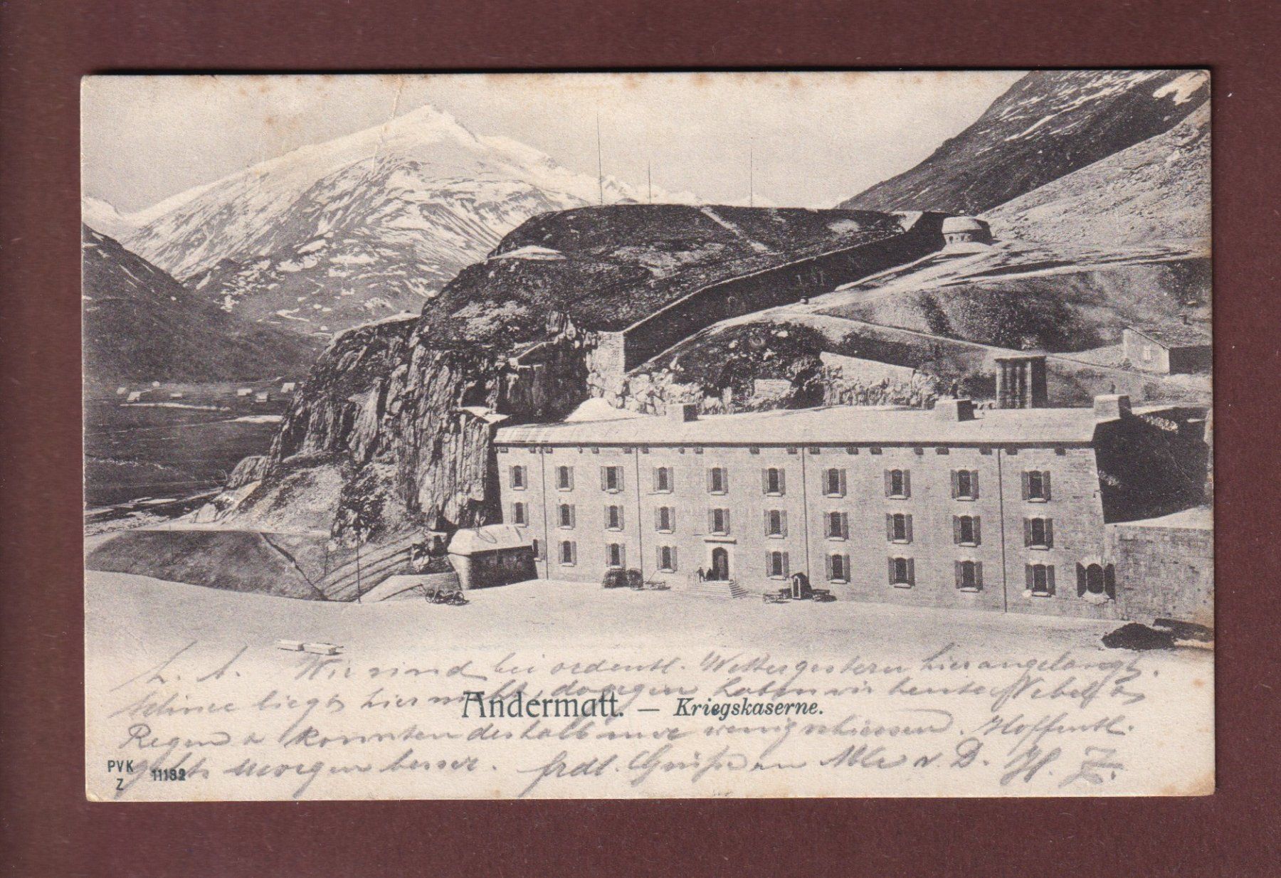 Cartes postales: ANDERMATT - Kriegskaserne - 1906 – D'occasion à Pully par nicecards-shop