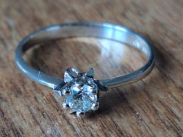 Solitär Verlobungsring Silber 800 Moissanit ca. 0.25 ct.
